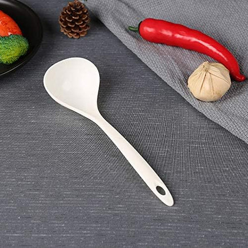 1pcs Standing Rice Paddle and 1pcs Soup Spoons, Non-Stick Rice Spoon, Stand-up Serving Rice Spatula Household Kitchen Tools, White...