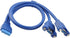 Dual USB 3.0 A Female Screw Mount Type to Motherboard 20pin Header Adpter Cable 50cm...