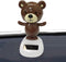 1Pc Brown Solar Dancing Bear Toy Solar Powered Dancing Figurine Car Dashboard Decor, Bobbling Head Bear Toys Shaking Head Dolls Solar Power Kits L...