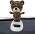 1Pc Brown Solar Dancing Bear Toy Solar Powered Dancing Figurine Car Dashboard Decor, Bobbling Head Bear Toys Shaking Head Dolls Solar Power Kits L...