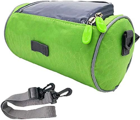 Waterproof Bicycle Handlebar Bag with Transparent Pouch and Adjustable Strap High-capacity Cycling Front Pack (Green)...
