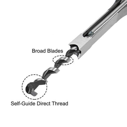 uxcell Square Hole Drill Bit, 3/8" High-Carbon Steel Hollow Chisel Mortise Power Tool for Woodworking 2 Pcs...