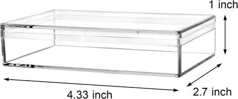 dedoot Clear Acrylic Box with Lids, 4 Pack 4.3x2.7x1 Inch Clear Acrylic Plastic Square Cube Storage Candy Box Containers for Wedding, Party, Treat...