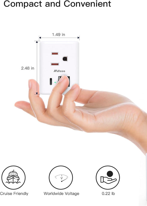 Switzerland Travel Plug Adapter, Swiss Outlet Adapter with 3 Outlets 3 USB Charging Ports(1 USB C), Type J Power Adapter, Travel Essentials US to ...