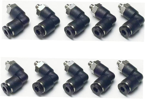 Pneumatic Male Elbow 5/32 Inch OD Tube x 10-32 UNF Push to Connect Fittings PL5/32-U10(Pack of 10)...
