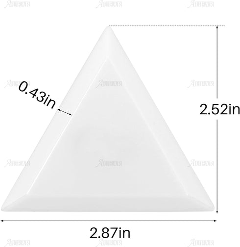 AUEAR, Bead Sorting Trays Plastic Nail Art Plates for DIY Craft Jewelry Project (White, 30 Pack Triangle)...