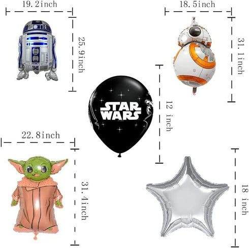 19 Pcs Star Wars Balloon Set, Baby Child Balloons,Mandalorian Theme Video Games the Child Birthday Party Foil Film Dalloon Supplies Star Wars Bouq...