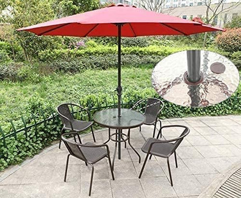 SUQ I OME 2 Sets 2 inch Outdoor Patio Parasol Umbrella Hole Ring Plug and Cap Set, for Parasol Umbrella Table Hole Cover Insert(Brown)...