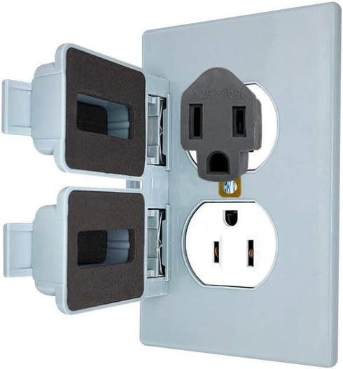 (3 Pack) 3-Prong to 2-Prong Adapter Grounding Converter Polarized 3 Pin to 2 Pin Power for wall Outlets Plugs, Grey...