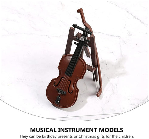 LUOZZY 40 Pcs Miniature Violin Model Tiny Violin Musical Instrument Dollhouse Mini Furniture Christmas Decoration...
