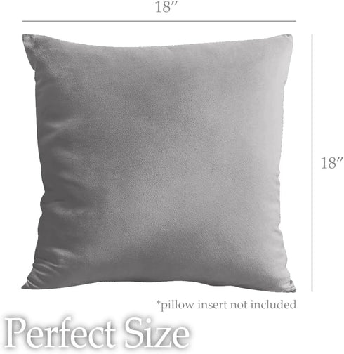 lalaLOOM Velvet Throw Pillow Covers, Set of 2, 18x18 Decorative Square Pillows Home Decor, Soft Accent Cases, Silky Machine Washable Pillowcases f...