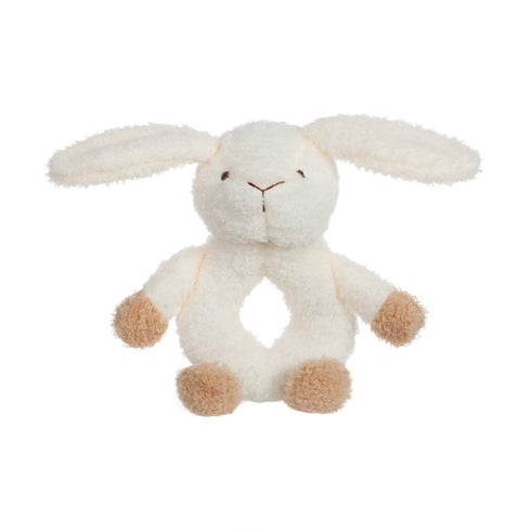 Apricot Lamb Baby Bunny Rabbit Soft Rattle Toy, Plush Stuffed Animal for Newborn Soft Hand Grip Shaker Over 0 Months (Brown bunny, 6 Inches)...