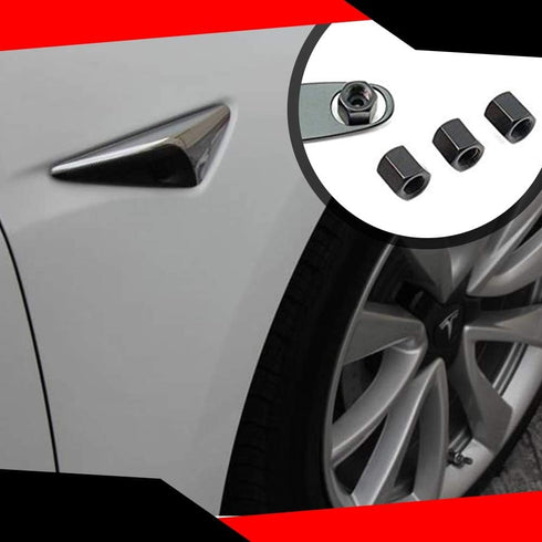 Universal Car Wheel Tire Stem Air Cap Cover, Valves Anti-Theft Aluminum Alloy Guard with Wrench Keychain Compatible with Tesla Model X S 3 Y...