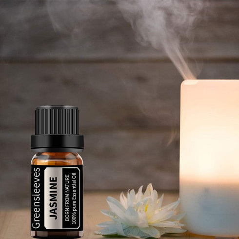 GREENSLEEVES Jasmine Essential Oil for Diffuser, 100% Pure Organic Jasmine Aromatherapy Oil for Humidifiers, Perfume, Soap Making - 0.33 Fl Oz...