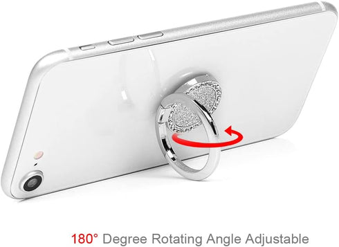Mavis's Diary Bling Cell Phone Ring Stand Holder, Universal 360 Rotation Metal Buckle Tablet Finger Grip Kickstand Compatible with iPhone Galaxy L...