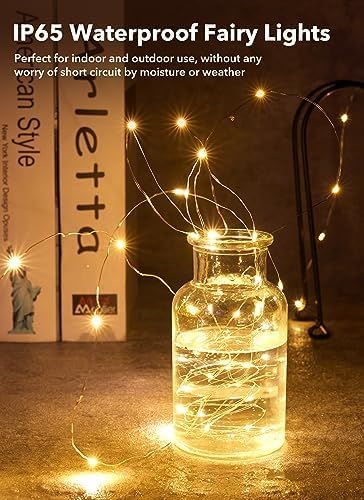 Brightown 12 Pack LED Fairy Lights Battery Operated String Lights - 7ft 20LED Waterproof Silver Wire Firefly Starry Moon Lights for DIY Crafts Wed...