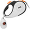 TUG 360° Tangle-Free Retractable Dog Leash with Waste Bag Dispenser (Small, White/Orange)...