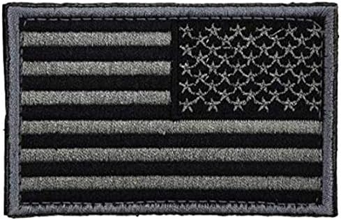 Antrix 4 Pcs Tactical Regular and Reversed Gray American Flag Patch Hook & Loop Embroidered America Flag Uniform Applique Emblem Badge Patch for B...