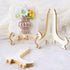 KALAIEN 5" Easel Display Stand Plastic Easels Decorative Plate Holders Picture Frame Stand White Gold (6 Pack) (white 5inch)...