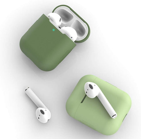 AirPods Case Cover Silicone Earphone Case for Airpods Case Shockproof Bluetooth Wireless Protective Cover Skin Accessories for Apple Airpods (Milk...
