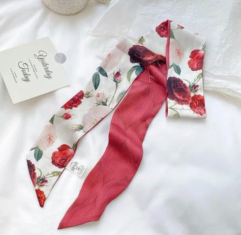 1Pc Rose Fashion Bag Handbag Handle Ribbon Scarf Polka Dot Printing Neckerchief Scarf Easy to Wear,Fashion Scarves,Scarves and Wraps...