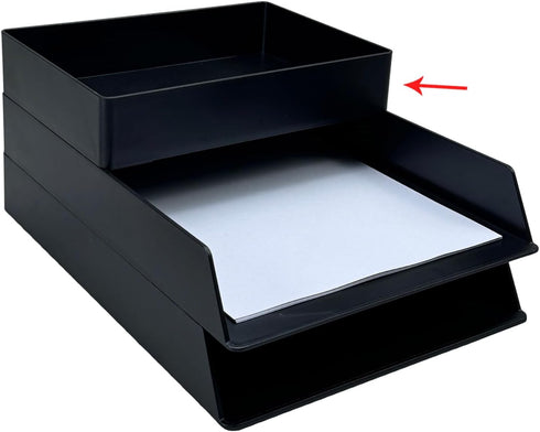 Amazon Basics Rectangular Plastic Desk Organizer, Accessory Tray, Black...
