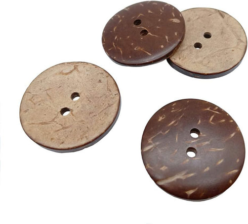 150 pcs 1 inch New Thick Coconut Shell 2 Holes Button Coconut Shell Buttons for Crafts Sewing Decorations...