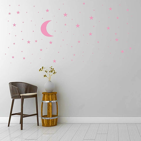 Moon and Stars Wall Decal Vinyl Sticker, Removable Children Kids Art DIY Sticker Mural for Boy Girls Baby Room Decoration Good Night Nursery Wall ...