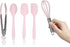 Country Kitchen Set of Five Pink and Gunmetal Silicone MINI Kitchen Utensil Set...
