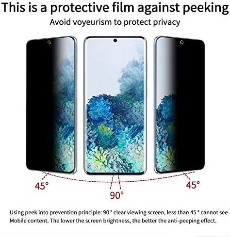 [2 Pack Tempered Glass Front Bubble Free Privacy Anti Spy Screen Protector for Samsung Galaxy S20 Fe 5G G781W G781A SM-G781U1...