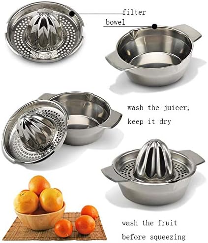 Stainless Steel Lemon Squeezer,Juicer with Bowl Container for Oranges Lemons Fruit Home Made Juice in Kitchen...