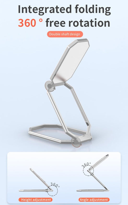Phone Ring Holder Finger Kickstand Foldable Cell Phone Stand Upgraded 360°Rotation Metal Ring Grip Holder for Magnetic Car Mount Compatible with i...