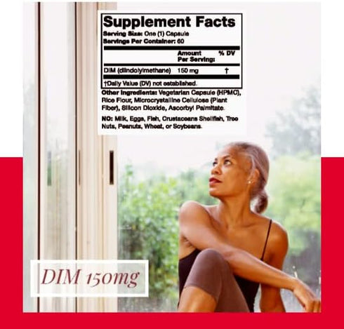Olympian Labs DIM Supplement 150mg - DIM Diindolylmethane 30 Capsule Supply of DIM for Estrogen Balance, Hormone Menopause Relief, Acne Treatment,...