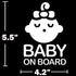 TOTOMO Baby on Board Sticker for Cars Funny Cute Safety Caution Decal Sign for Car Window and Bumper No Magnet - Sleeping Baby Girl with Ribbon (2...