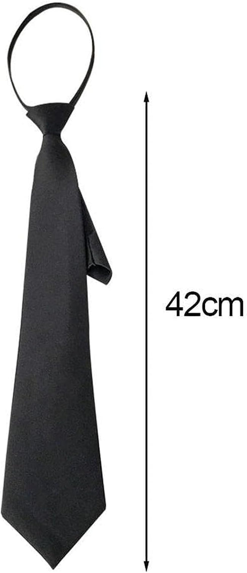 JJLFresheners 42cm Black Women 's Narrow Necktie with Zipper Adjustable Neck Tie Elegant All-match Trendy Unisex Casual Business Length...