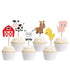 Hongkai 24PCS Farm Animal Theme Cake Cupcake Toppers for 1st Birthday Kids Birthday Baby Shower Wedding Decorations Supplies...
