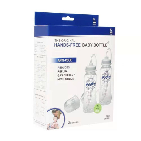Hands-Free Baby Bottle - Anti-Colic Nursing System 9 oz Baby Bottle with Fast Flow Nipple/Teat 3m+ Infant with Tube Straw Feeding System for Toddl...