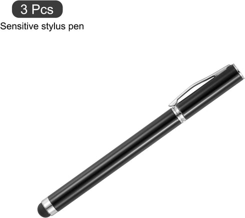 MECCANIXITY 3pcs Ballpoint Pen with Stylus Tip 2 in 1 Ink Pen & Fine Point Rubber Stylus Pens for All Capacitive Touch Screens Universal, Black...