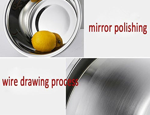 meleg otthon Stainless Steel Bowl,3QT Salad Bowl,Metal Bowls,Stainless Steel Basin,Heavy Duty Deeper Edge Mirror Finish Dishwasher Safe bowl (M)…...