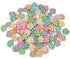 HukDok Mini Flowers with Thread Stem Mulberry Paper Flower Embellishment Card Craft Supplies Scrapbooking DIY Card Crafts Projects. (Pastel Tones)...