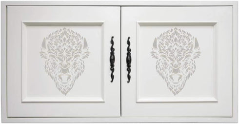 Bison Head Stencil, 8.5 x 11 inch (M) - Classic American Buffalo Bison Head Stencils Template for Painting...