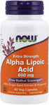 NOW Supplements, Alpha Lipoic Acid 600 mg with Grape Seed Extract & Bioperine®, Extra Strength, 60 Count (Pack of 1)...