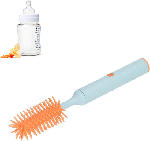 Electric Baby Bottle Brush Cleaning Brush Set with 2 Speeds and Rotating Silicone Bristles,Bottle,Pacifier,Straw Brush Cleaner (Blue)...