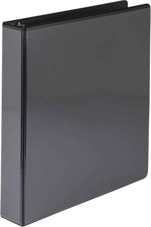 Samsill Economy 1.5 Inch 3 Ring Binder, Made in The USA, Round Ring Binder, Customizable Clear View Cover, Black, (18550)...