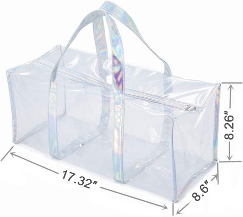 Clear Tote Bag Transparent Bag Stadium Approved Travel Gym See Through Toiletry Bag for Women...