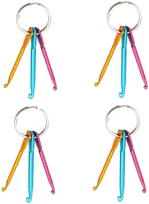 Zuoyou 4 Sets Mini Keychain Aluminum Crochet Hooks Knitting Needles 3 Sizes/Set (3mm,4mm,5mm)......