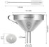 HAUSPROFI Stainless Steel Funnel, 5.1 inch 304 Stainless Steel Kitchen Funnel with 200 Mesh Food Filter Strainer for Transferring Liquids, Oil, Ma...