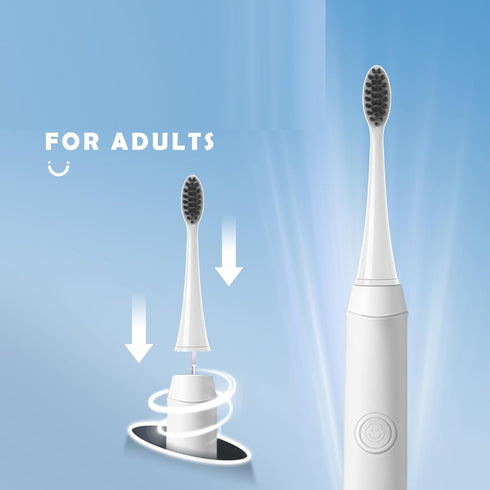 Compatible with Burst Adults Electric Toothbrush Replacement Heads with Dust Cover Caps, Perfect Fit with BURST Sonic Toothbrush Charcoal Soft Bri...