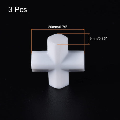 MECCANIXITY Magnetic Stirrer Mixer Stir Bar Rod 20mm(0.79") Cross Shape PTFE Coating Magnet White for Laboratory 3Pcs...