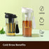 Cold Brew Coffee Maker Travel Tumbler with Soft Silicone Handle Portable Iced Coffee & Tea Infuser with Airtight Lid Cold Brew Travel Cup 17oz/500...